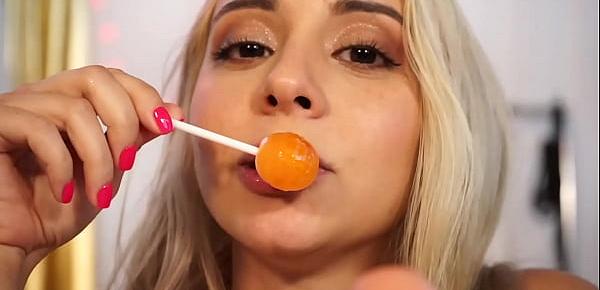  Sussy Love enjoys playing with lollipop